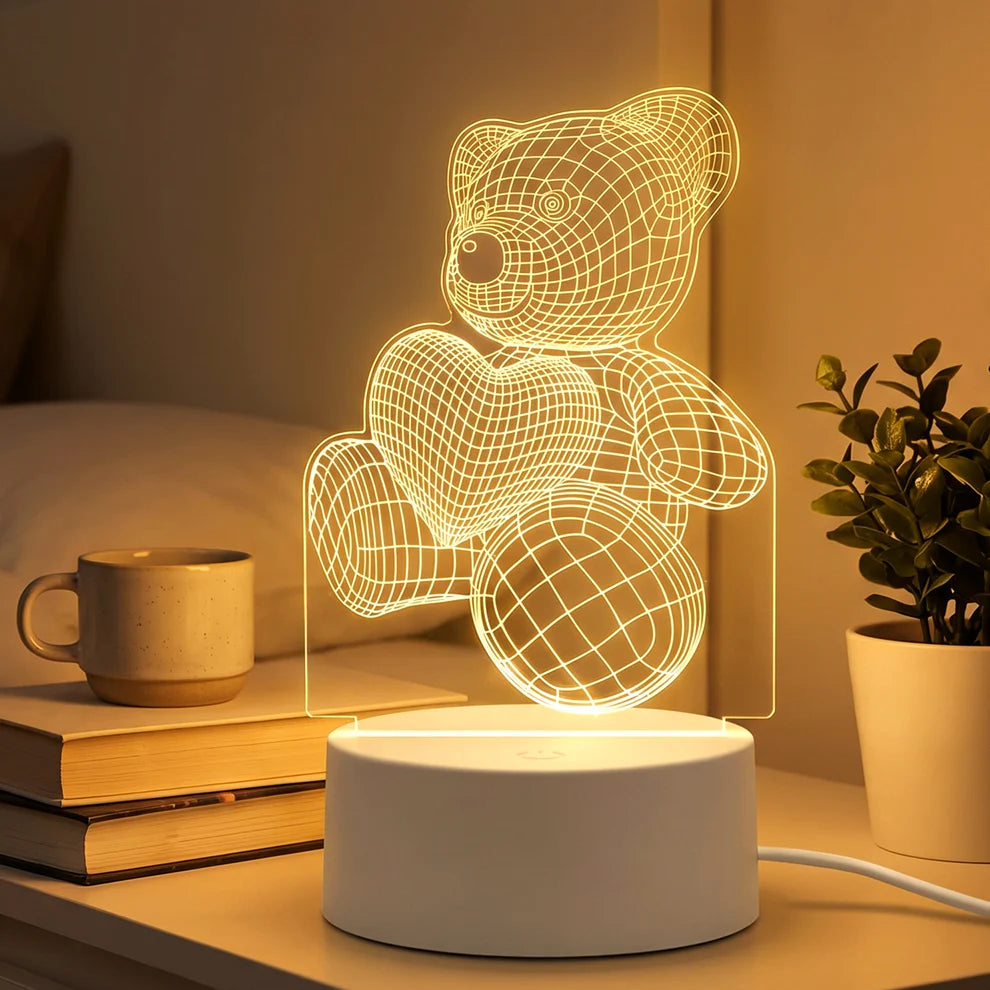 3D Teddy Bear Night Lamp