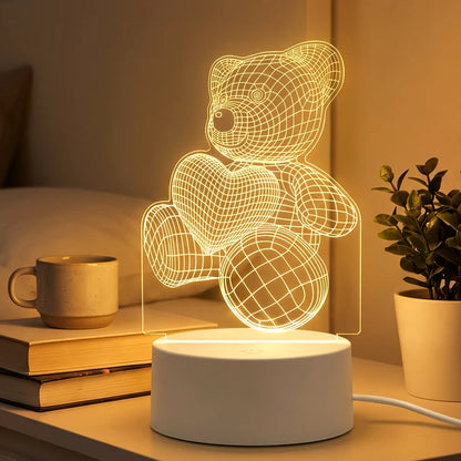 3D Teddy Bear Night Lamp