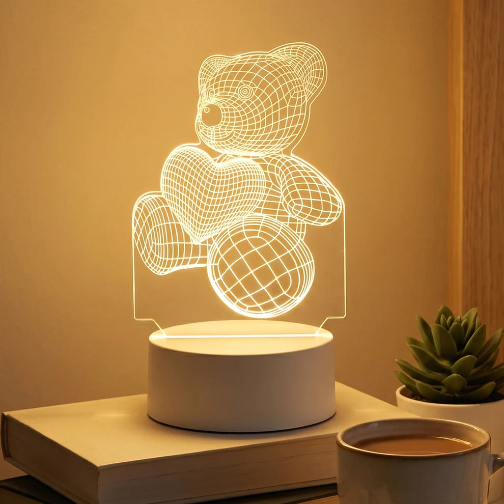 3D Teddy Bear Night Lamp