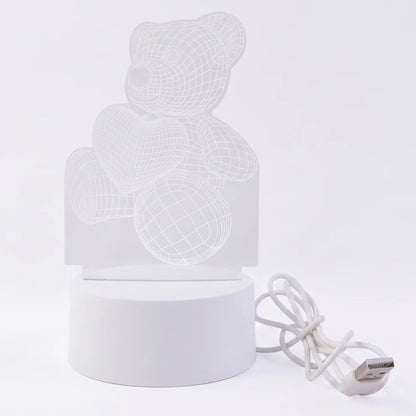 3D Teddy Bear Night Lamp